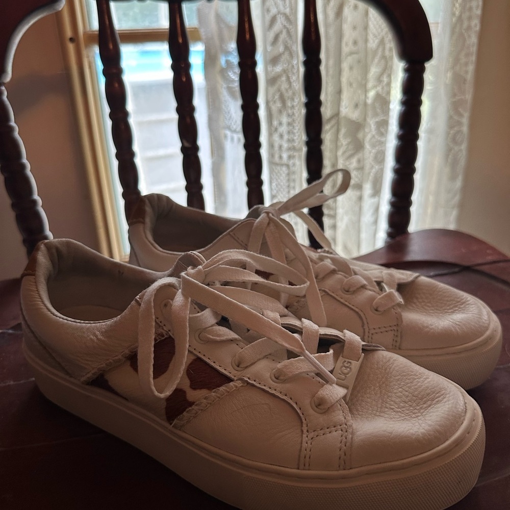 UGG Dinale Cow Print Leather Sneakers